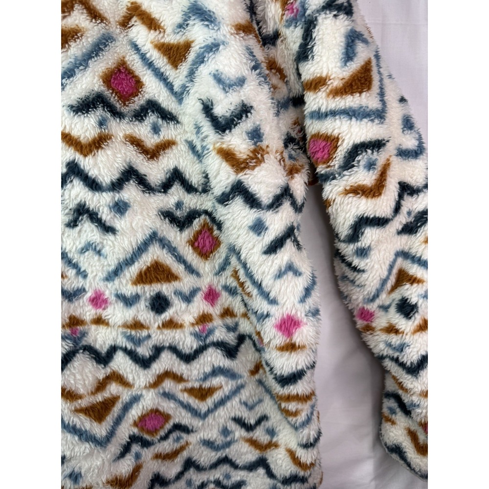 Eddie Bauer Women's XL Sherpa Fleece Quarter-Zip Pullover Southwestern Geometric - Picture 6 of 9
